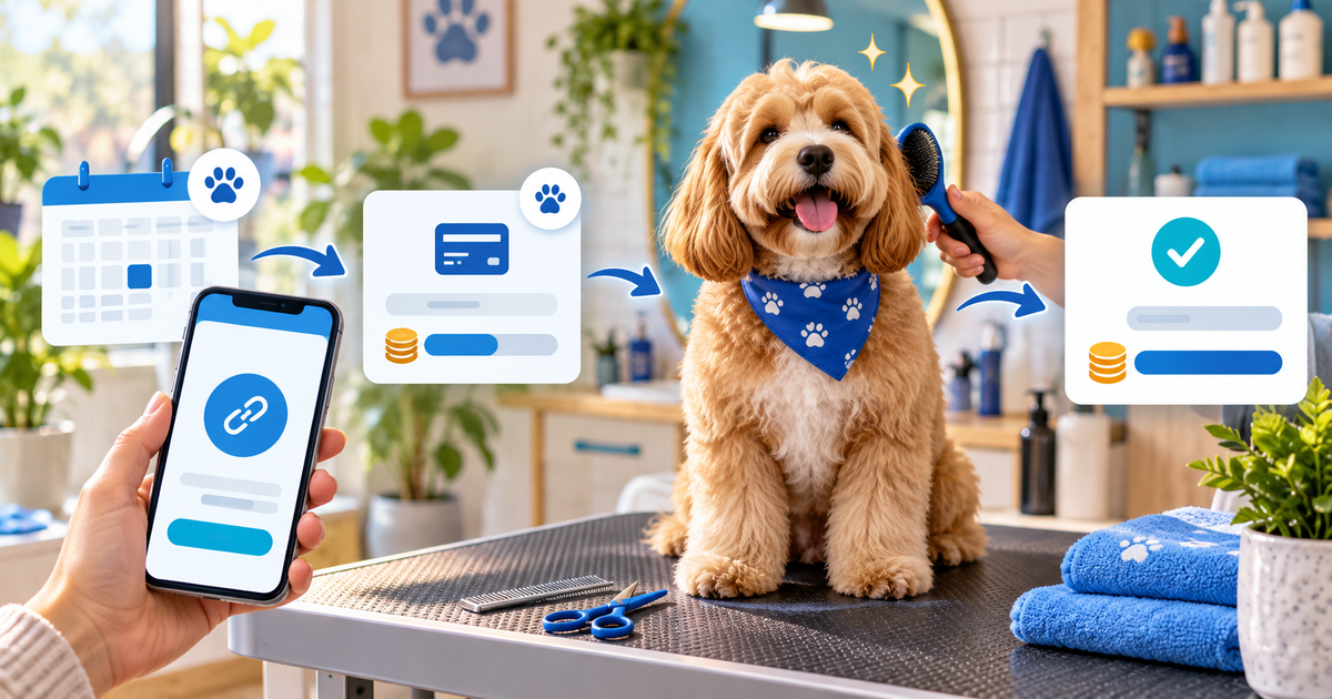 Acompte pour toiletteur canin : lien de paiement client