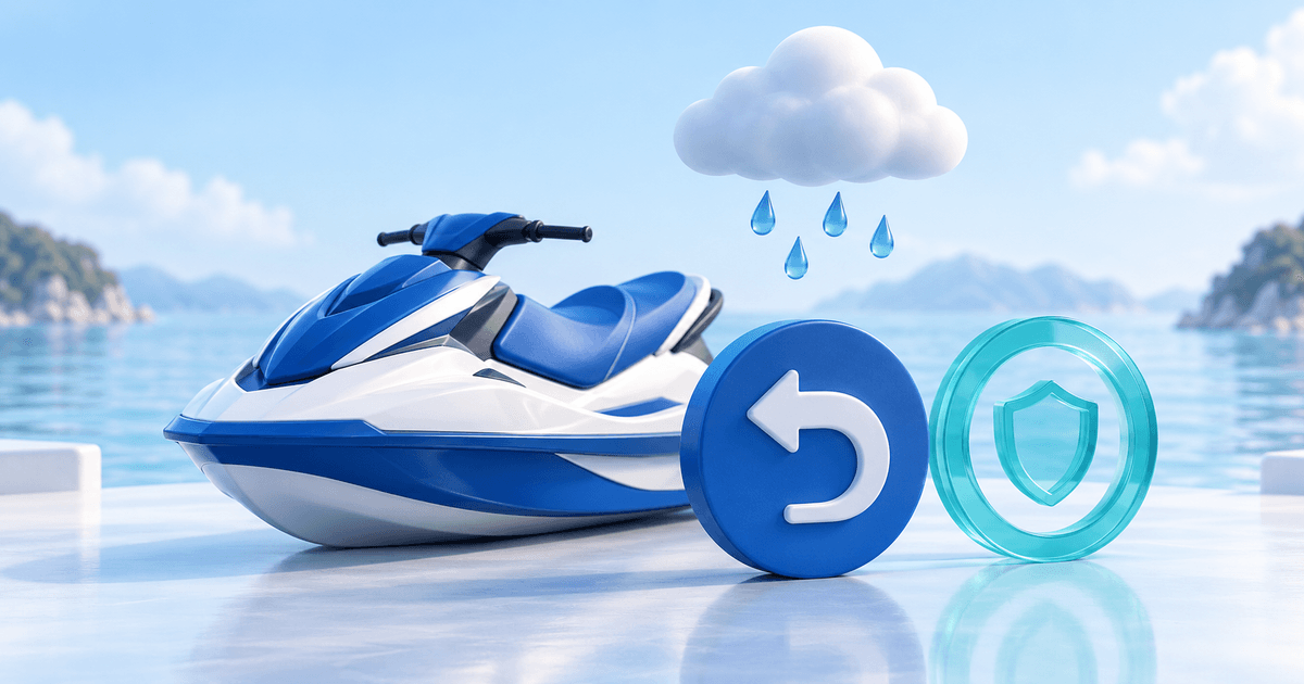 Wetterstornierung bei Jet-Ski-Mieten: Zahlung erstatten, Kaution freigeben