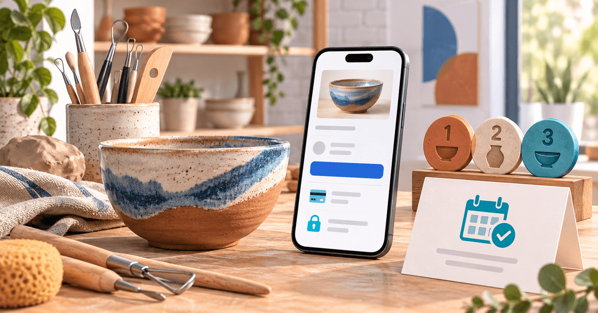 PayPal-Zahlungslinks für Töpferkurse: Anmeldung bis Sitzplatz