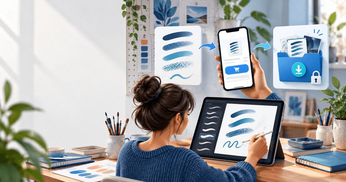 Vendre des pinceaux Procreate sur Instagram